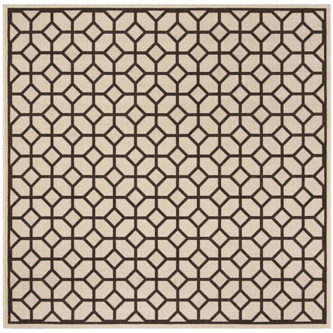 SAFAVIEH Indoor Outdoor LND127B Linden Natural / Brown Rug Image 7