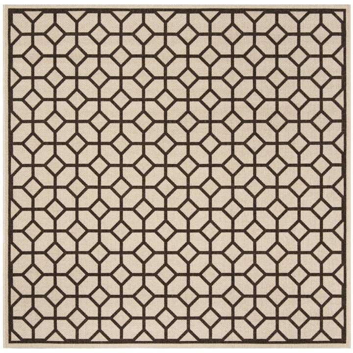 SAFAVIEH Indoor Outdoor LND127B Linden Natural / Brown Rug Image 1