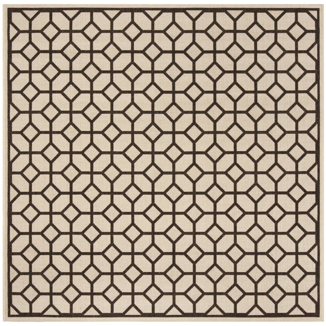 SAFAVIEH Indoor Outdoor LND127B Linden Natural / Brown Rug Image 1