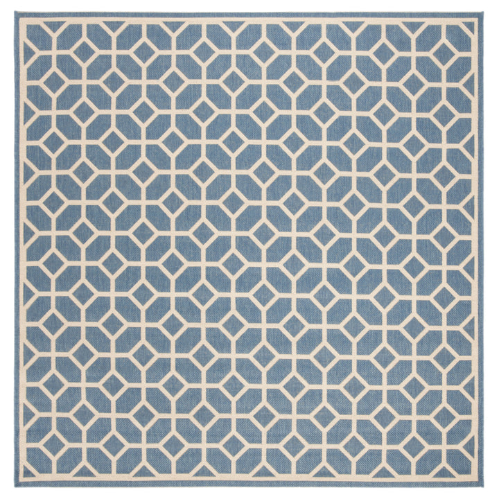 SAFAVIEH Outdoor LND127M Linden Collection Blue / Creme Rug Image 7