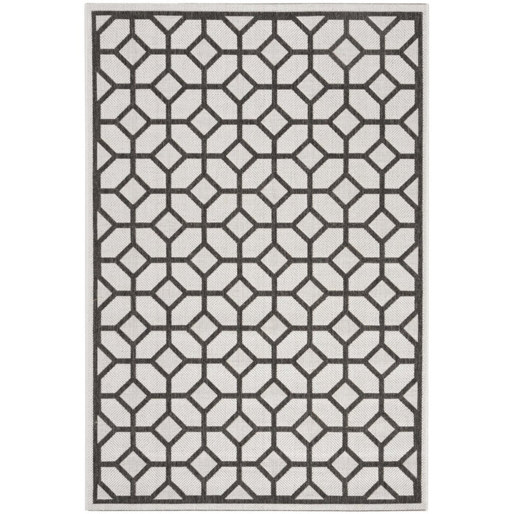 SAFAVIEH Outdoor LND127A Linden Light Grey / Charcoal Rug Image 1