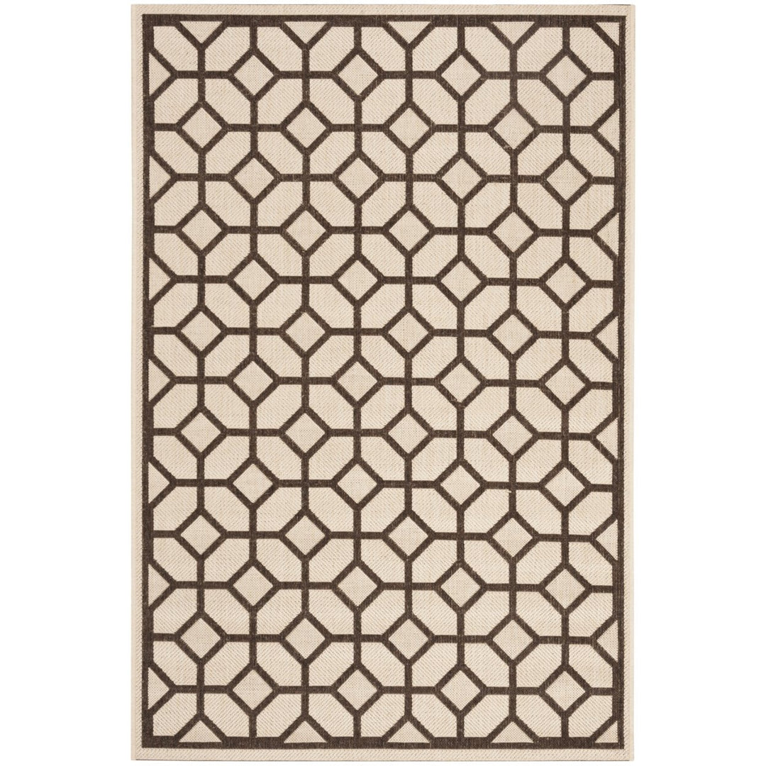 SAFAVIEH Indoor Outdoor LND127B Linden Natural / Brown Rug Image 1