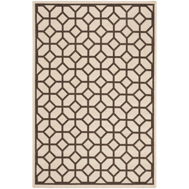 SAFAVIEH Indoor Outdoor LND127B Linden Natural / Brown Rug Image 1