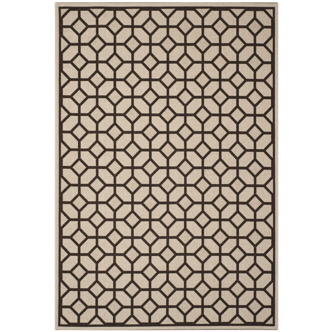 SAFAVIEH Indoor Outdoor LND127B Linden Natural / Brown Rug Image 11