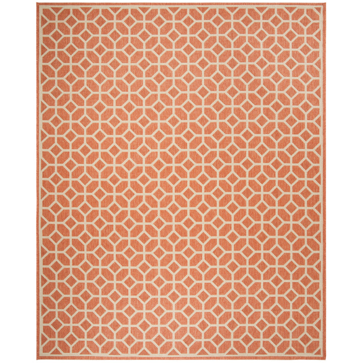 SAFAVIEH Outdoor LND127P Linden Collection Rust / Creme Rug Image 4