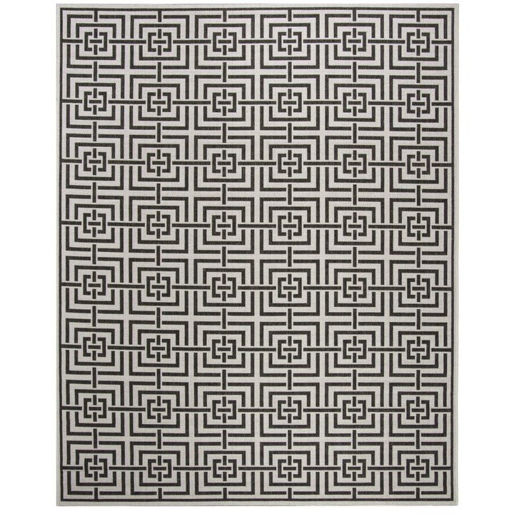 SAFAVIEH Outdoor LND128A Linden Light Grey / Charcoal Rug Image 4