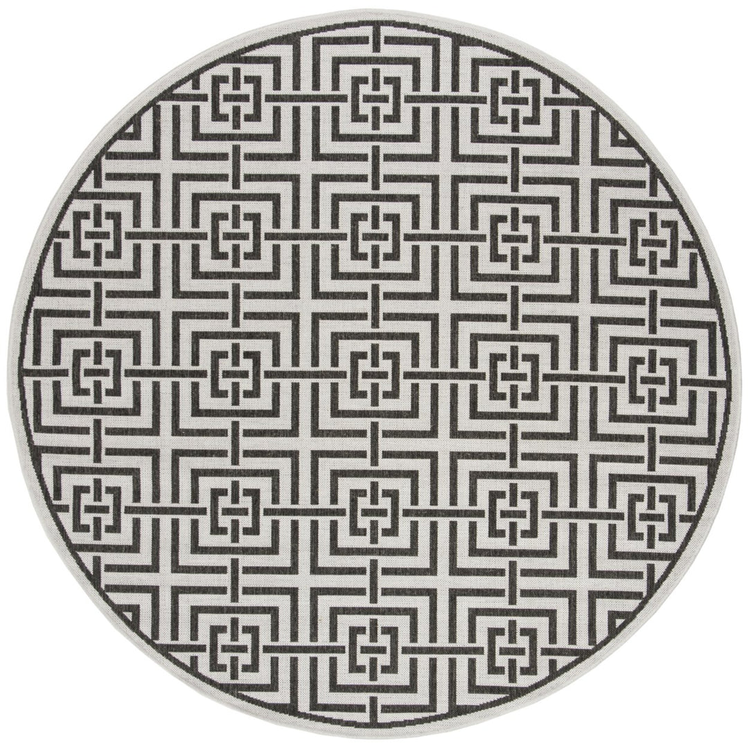 SAFAVIEH Outdoor LND128A Linden Light Grey / Charcoal Rug Image 1