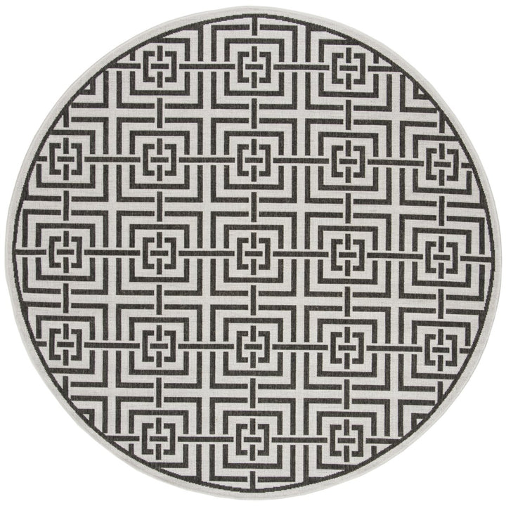 SAFAVIEH Outdoor LND128A Linden Light Grey / Charcoal Rug Image 1