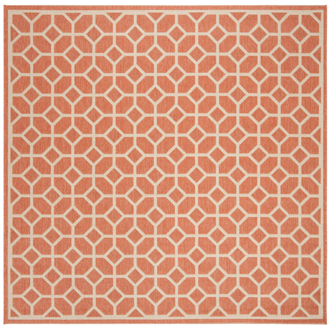 SAFAVIEH Outdoor LND127P Linden Collection Rust / Creme Rug Image 7