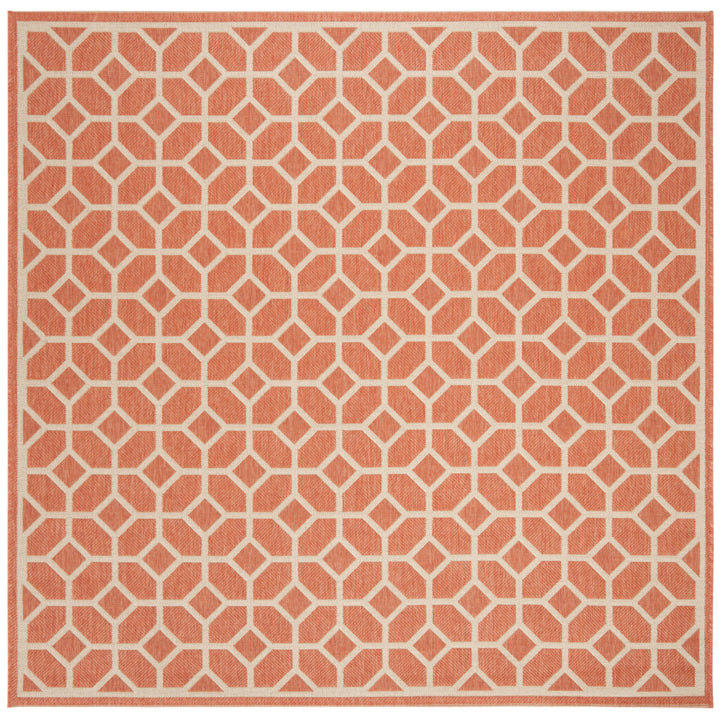 SAFAVIEH Outdoor LND127P Linden Collection Rust / Creme Rug Image 7