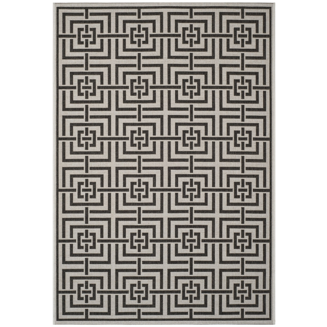 SAFAVIEH Outdoor LND128A Linden Light Grey / Charcoal Rug Image 11