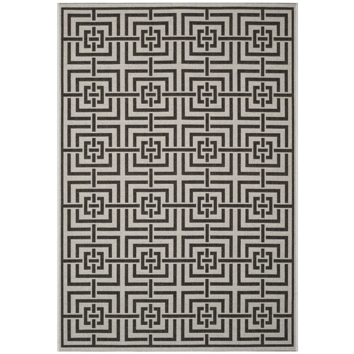 SAFAVIEH Outdoor LND128A Linden Light Grey / Charcoal Rug Image 11