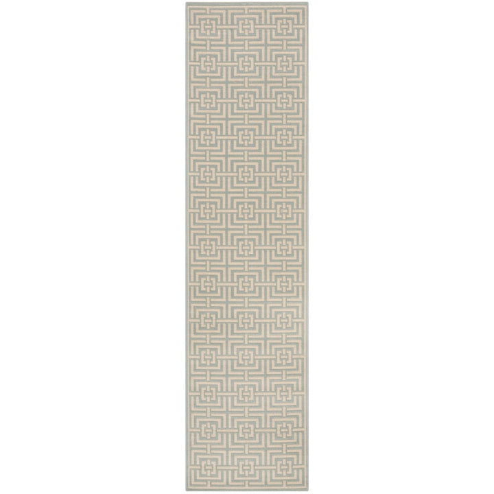 SAFAVIEH Outdoor LND128K Linden Collection Aqua / Cream Rug Image 1