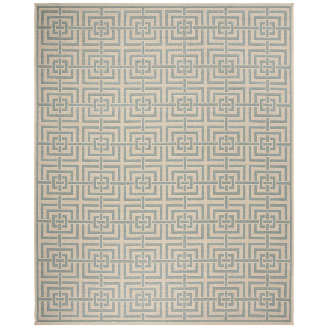 SAFAVIEH Outdoor LND128L Linden Collection Cream / Aqua Rug Image 4