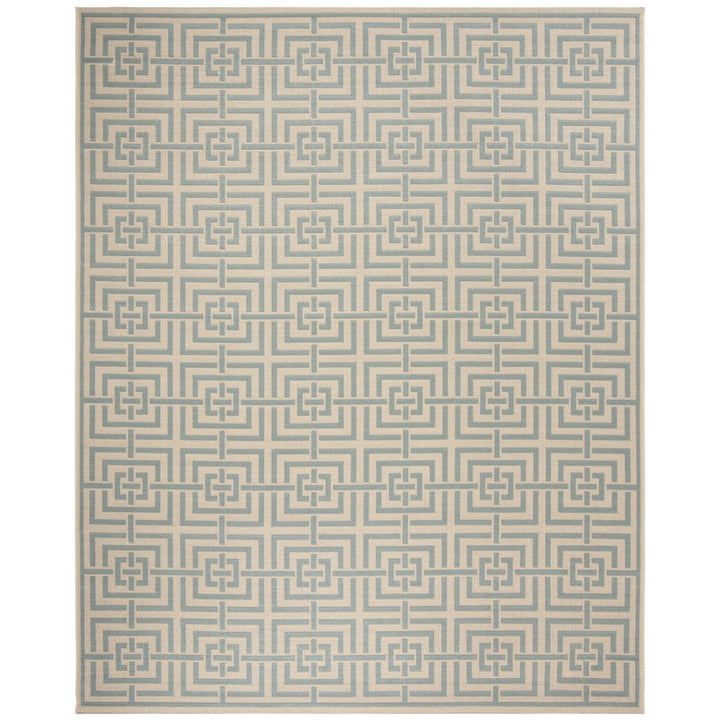 SAFAVIEH Outdoor LND128L Linden Collection Cream / Aqua Rug Image 4