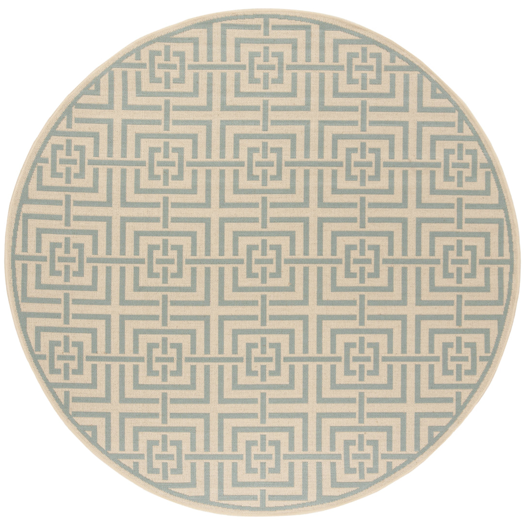 SAFAVIEH Outdoor LND128L Linden Collection Cream / Aqua Rug Image 5