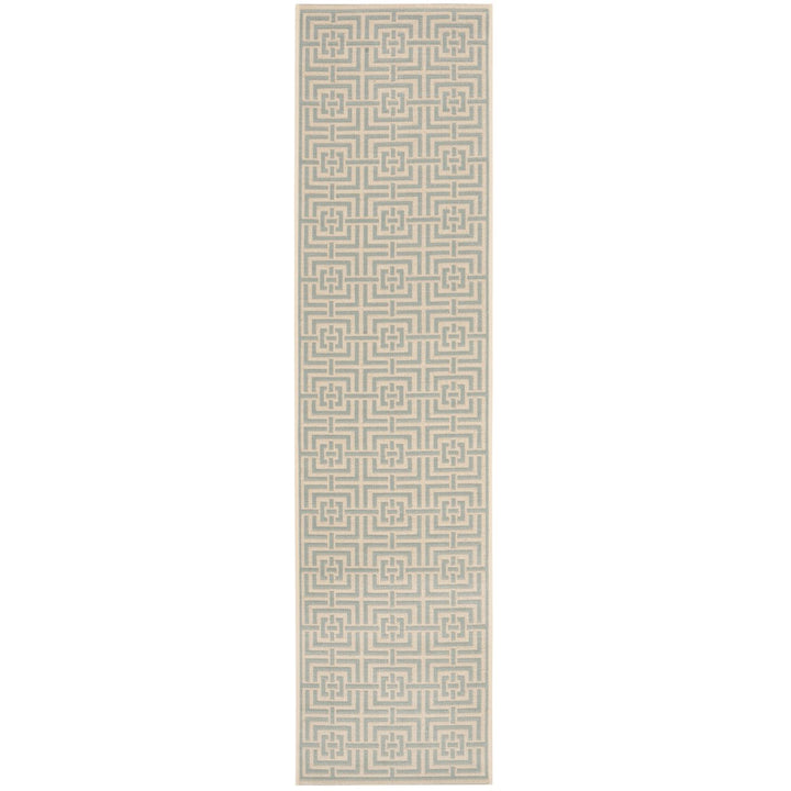 SAFAVIEH Outdoor LND128L Linden Collection Cream / Aqua Rug Image 6