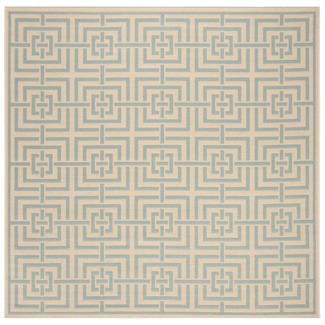 SAFAVIEH Outdoor LND128L Linden Collection Cream / Aqua Rug Image 7