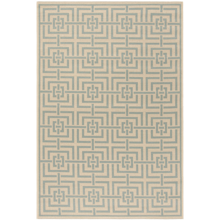 SAFAVIEH Outdoor LND128L Linden Collection Cream / Aqua Rug Image 11