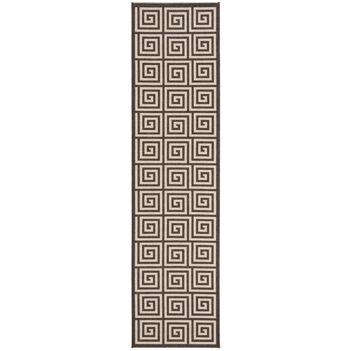 SAFAVIEH Indoor Outdoor LND129B Linden Natural / Brown Rug Image 5