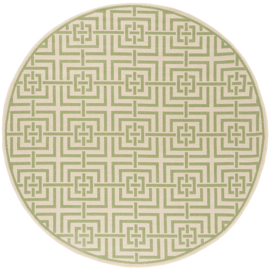 SAFAVIEH Outdoor LND128V Linden Collection Cream / Olive Rug Image 5