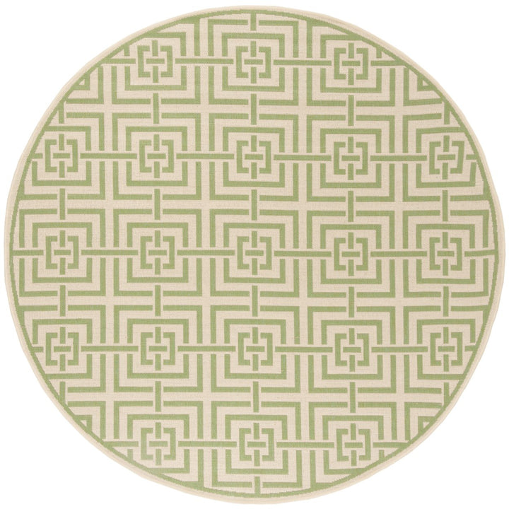 SAFAVIEH Outdoor LND128V Linden Collection Cream / Olive Rug Image 1