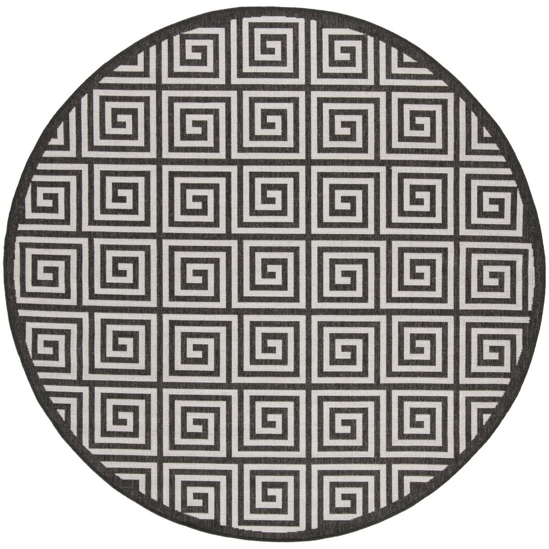 SAFAVIEH Outdoor LND129A Linden Light Grey / Charcoal Rug Image 5