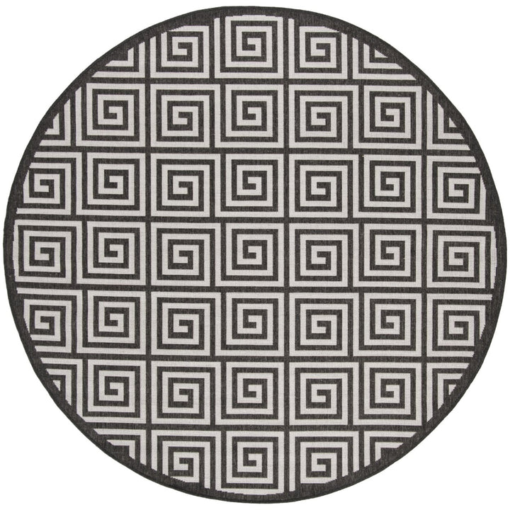 SAFAVIEH Outdoor LND129A Linden Light Grey / Charcoal Rug Image 1