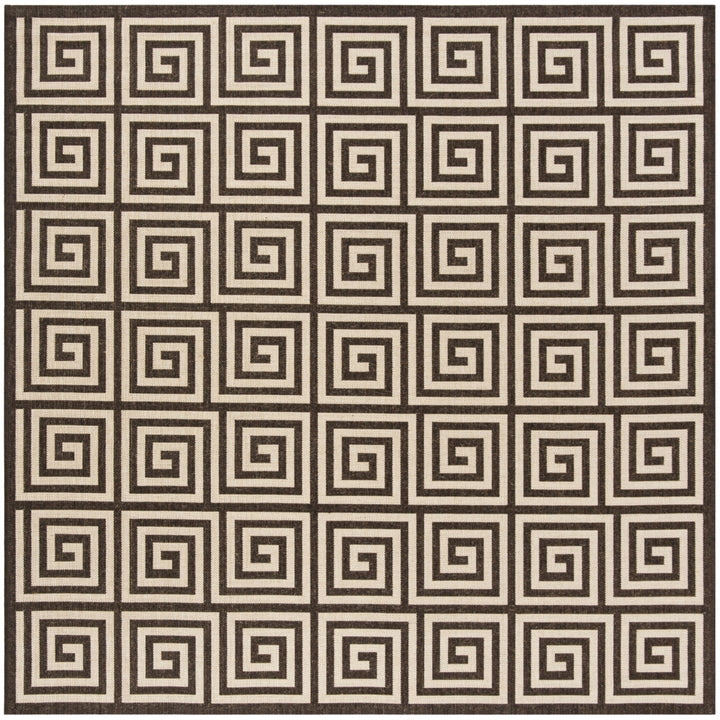 SAFAVIEH Indoor Outdoor LND129B Linden Natural / Brown Rug Image 6