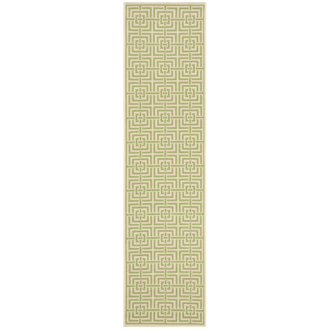 SAFAVIEH Outdoor LND128V Linden Collection Cream / Olive Rug Image 6