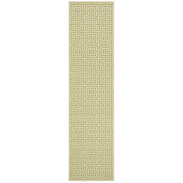 SAFAVIEH Outdoor LND128V Linden Collection Cream / Olive Rug Image 6