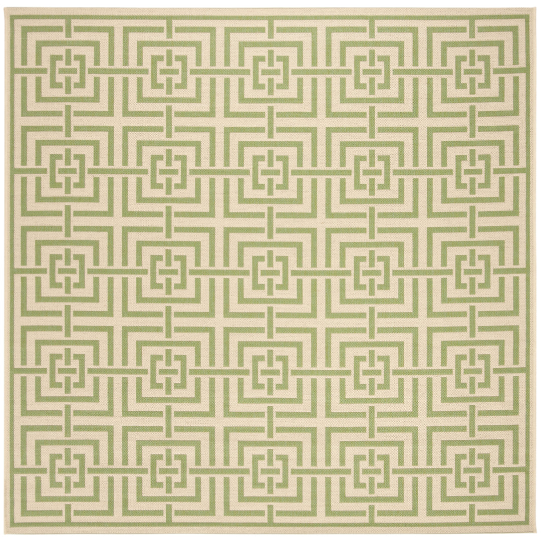 SAFAVIEH Outdoor LND128V Linden Collection Cream / Olive Rug Image 7