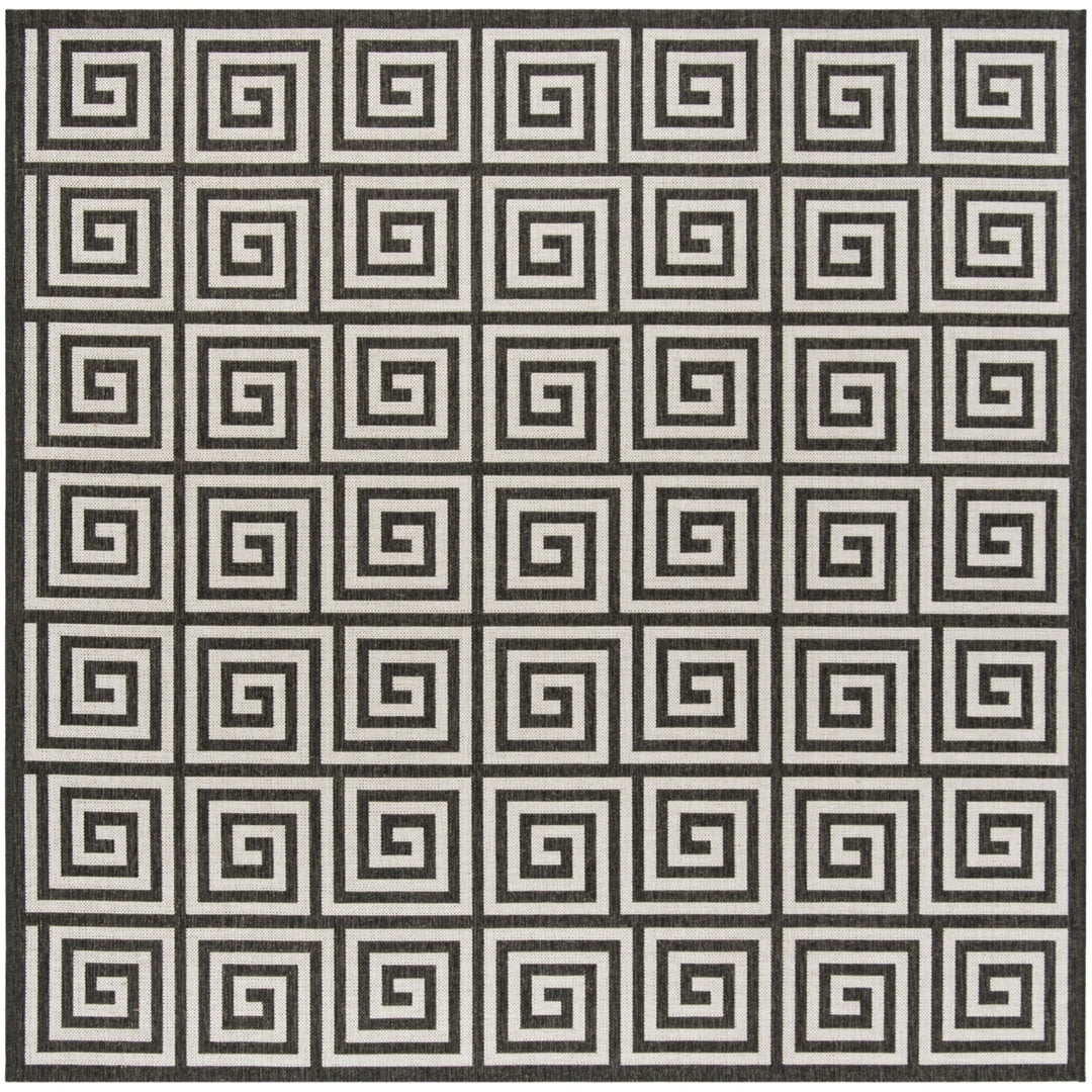 SAFAVIEH Outdoor LND129A Linden Light Grey / Charcoal Rug Image 7