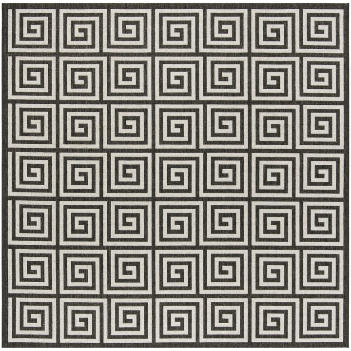 SAFAVIEH Outdoor LND129A Linden Light Grey / Charcoal Rug Image 7