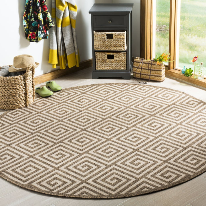 SAFAVIEH Outdoor LND129C Linden Collection Cream / Beige Rug Image 2