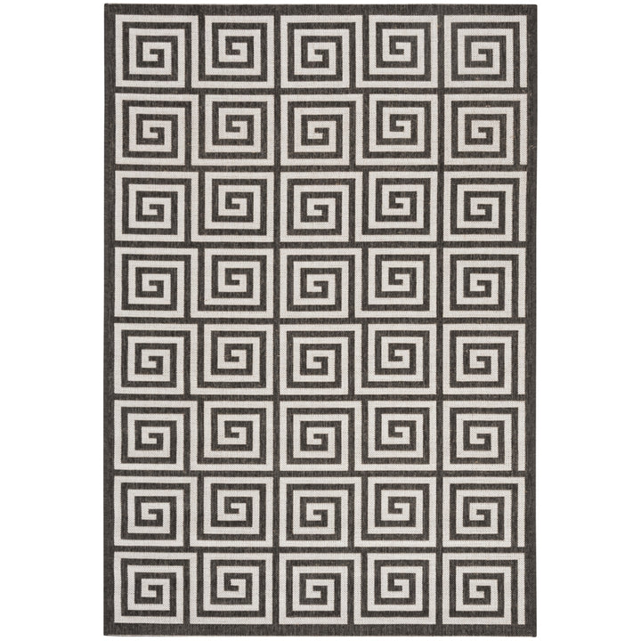 SAFAVIEH Outdoor LND129A Linden Light Grey / Charcoal Rug Image 10