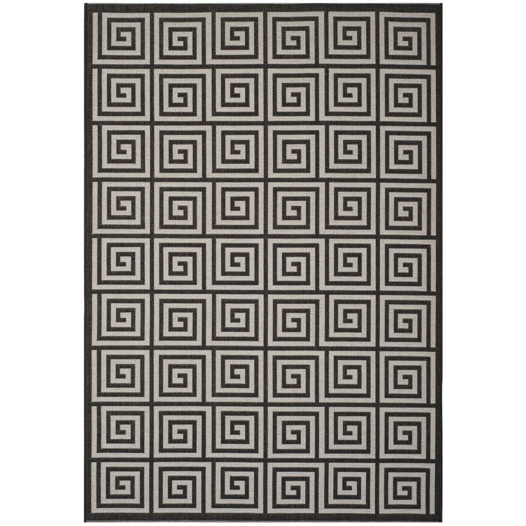 SAFAVIEH Outdoor LND129A Linden Light Grey / Charcoal Rug Image 11