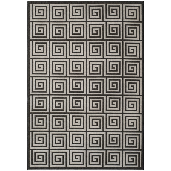 SAFAVIEH Outdoor LND129A Linden Light Grey / Charcoal Rug Image 11