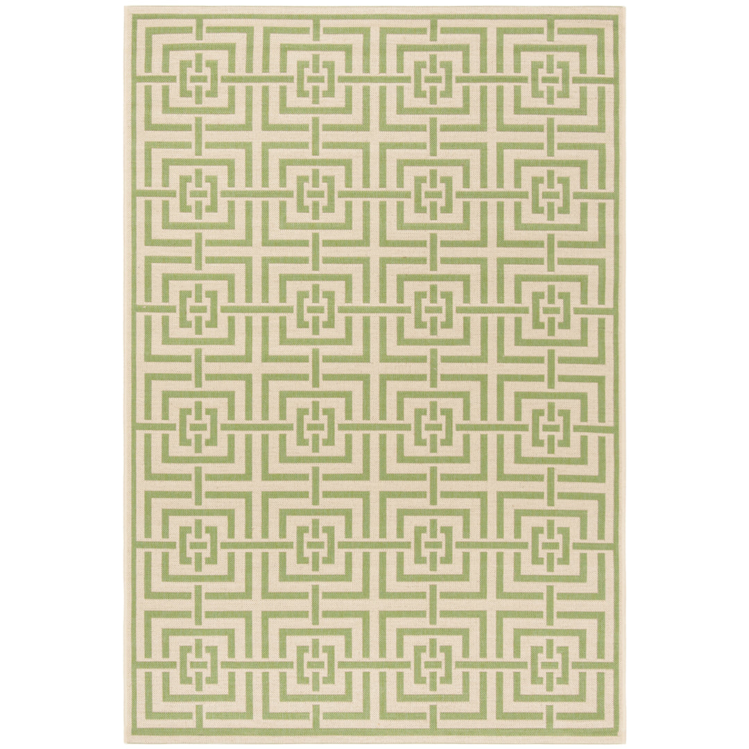 SAFAVIEH Outdoor LND128V Linden Collection Cream / Olive Rug Image 11