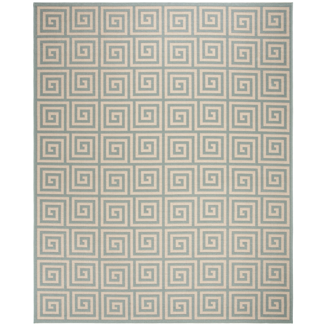 SAFAVIEH Outdoor LND129L Linden Collection Cream / Aqua Rug Image 4