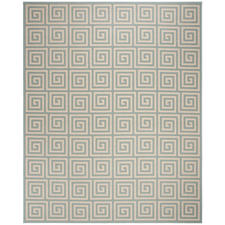 SAFAVIEH Outdoor LND129L Linden Collection Cream / Aqua Rug Image 4