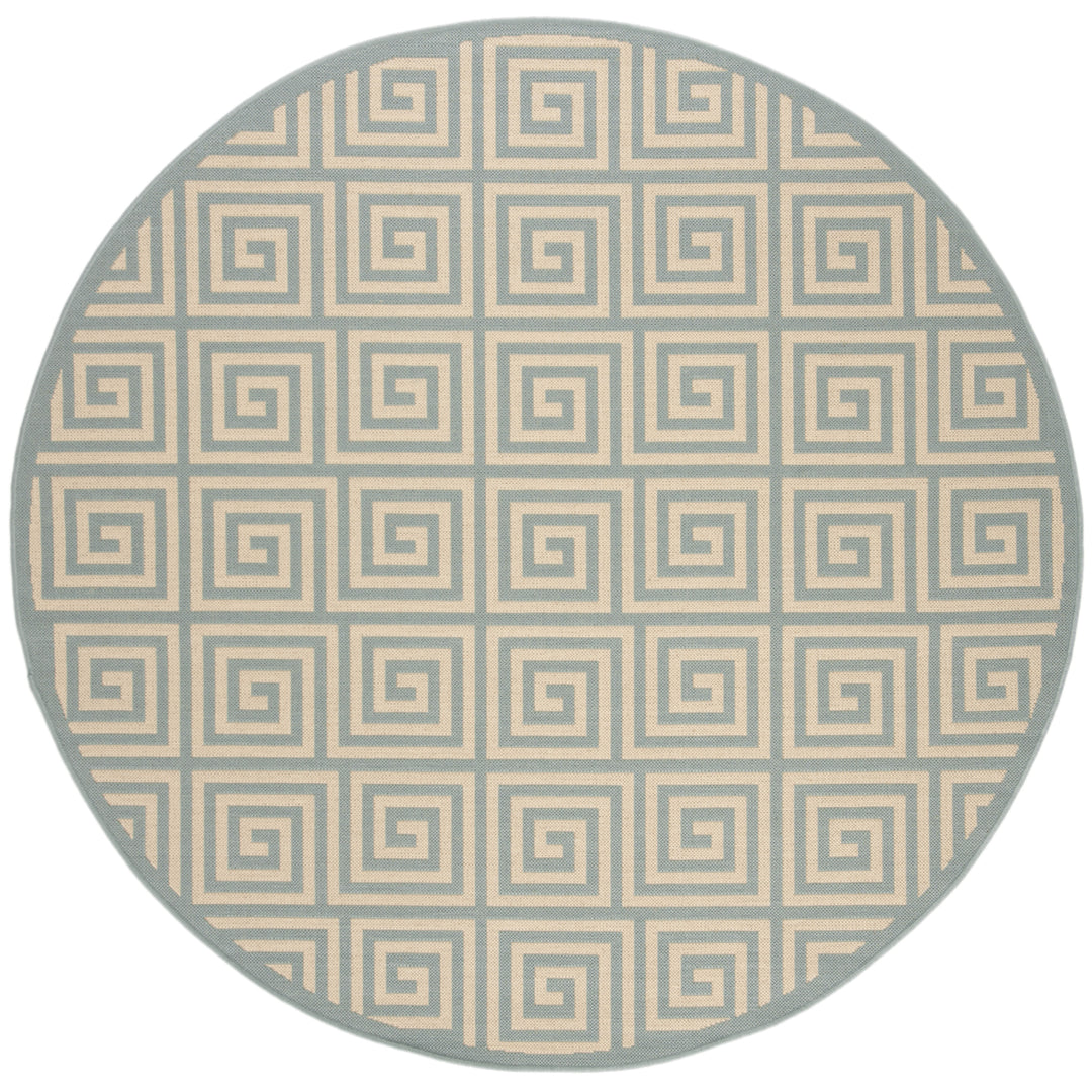 SAFAVIEH Outdoor LND129L Linden Collection Cream / Aqua Rug Image 5