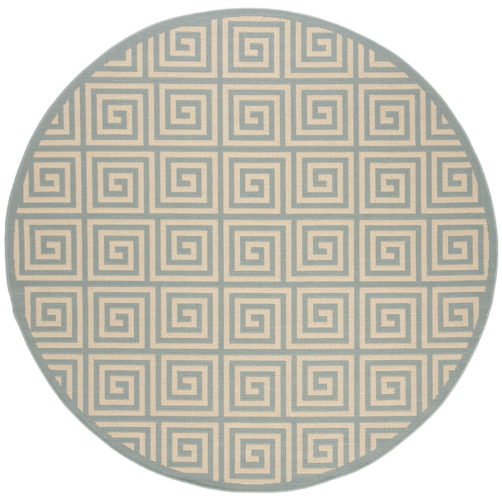 SAFAVIEH Outdoor LND129L Linden Collection Cream / Aqua Rug Image 5