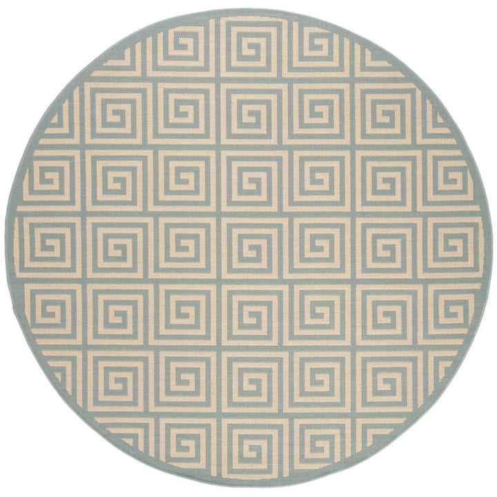 SAFAVIEH Outdoor LND129L Linden Collection Cream / Aqua Rug Image 1