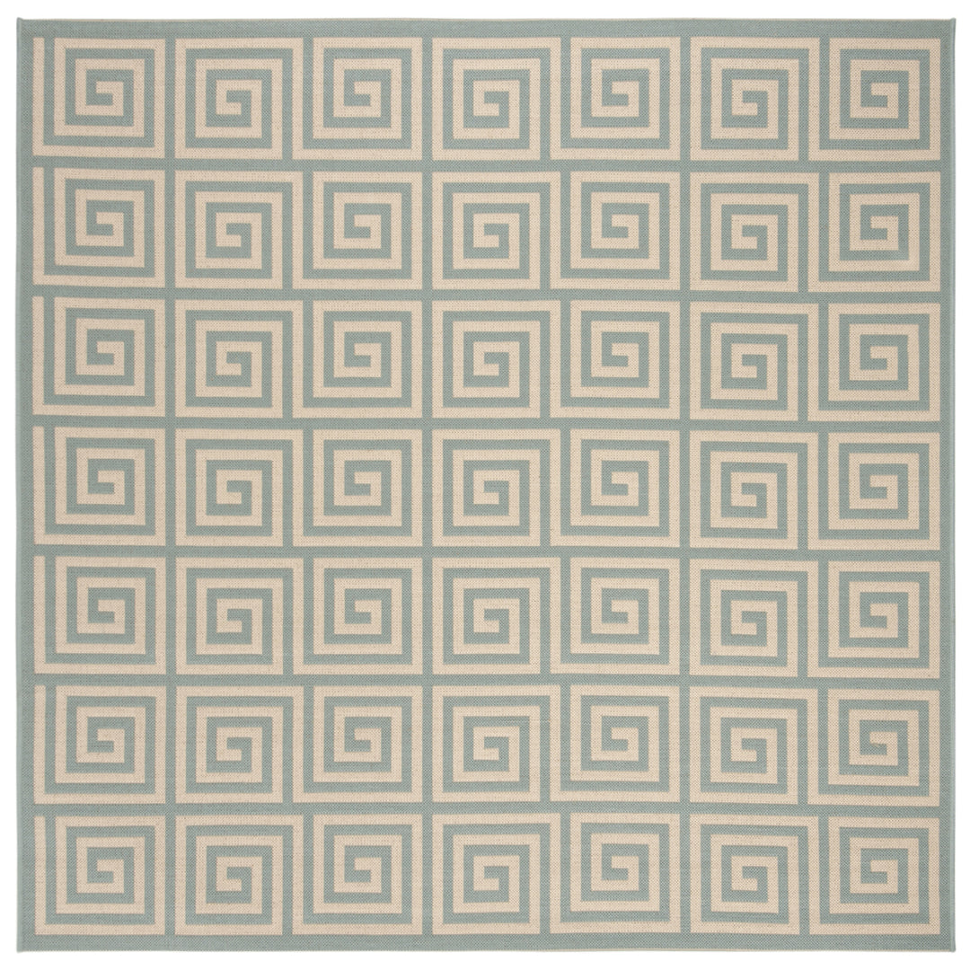 SAFAVIEH Outdoor LND129L Linden Collection Cream / Aqua Rug Image 7