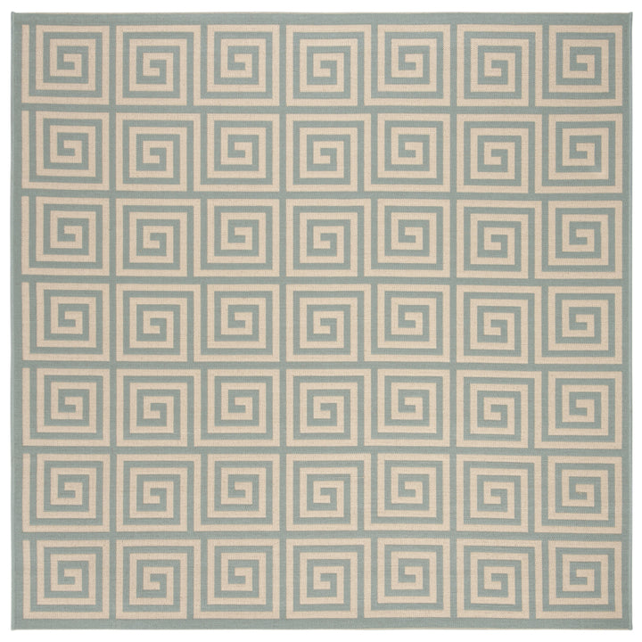 SAFAVIEH Outdoor LND129L Linden Collection Cream / Aqua Rug Image 7