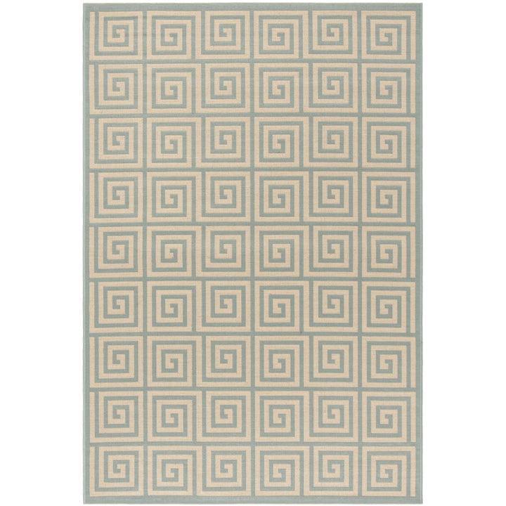 SAFAVIEH Outdoor LND129L Linden Collection Cream / Aqua Rug Image 11