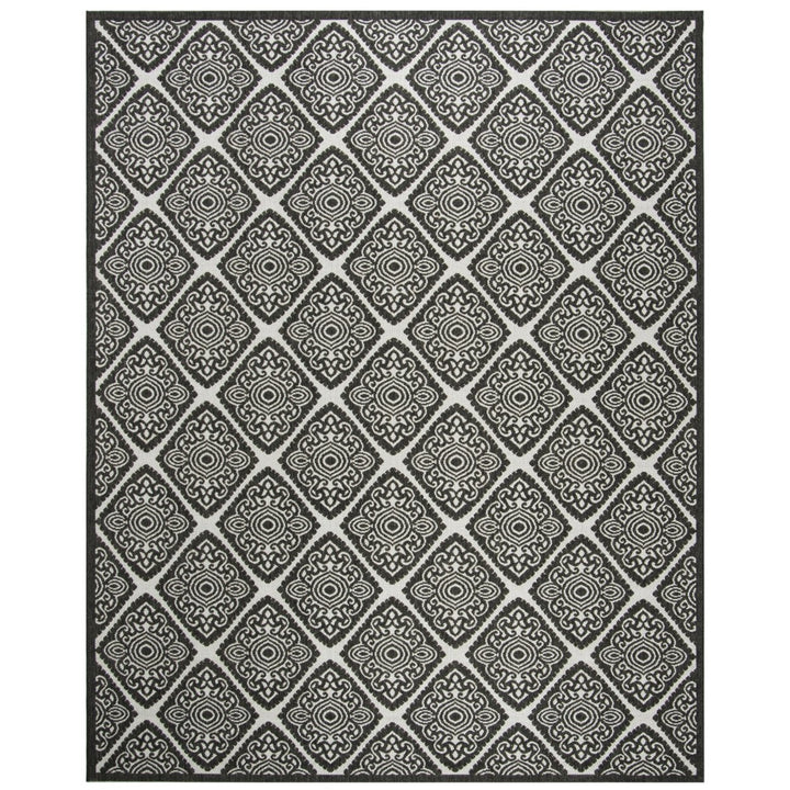 SAFAVIEH Outdoor LND132A Linden Light Grey / Charcoal Rug Image 1