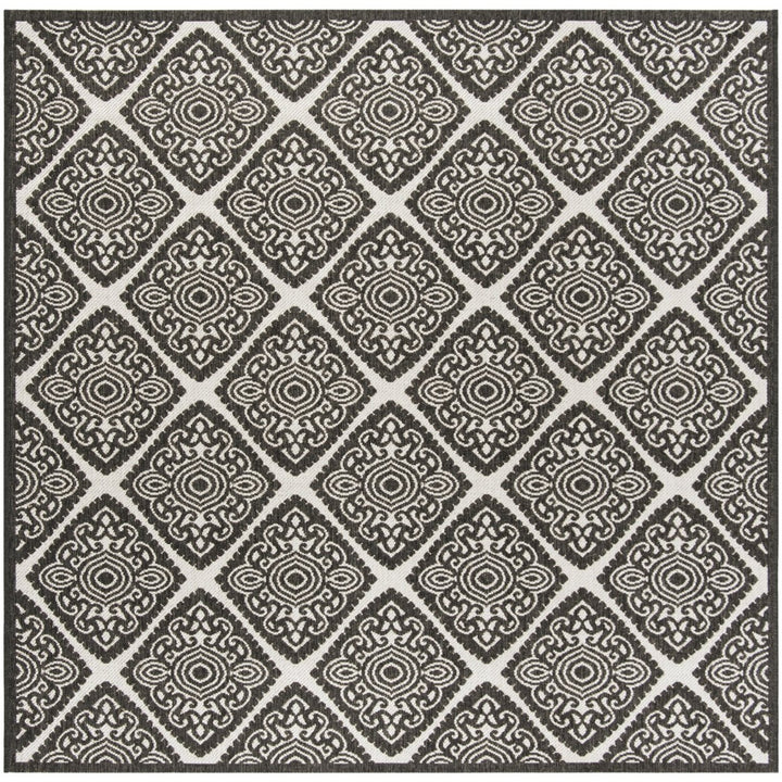 SAFAVIEH Outdoor LND132A Linden Light Grey / Charcoal Rug Image 5