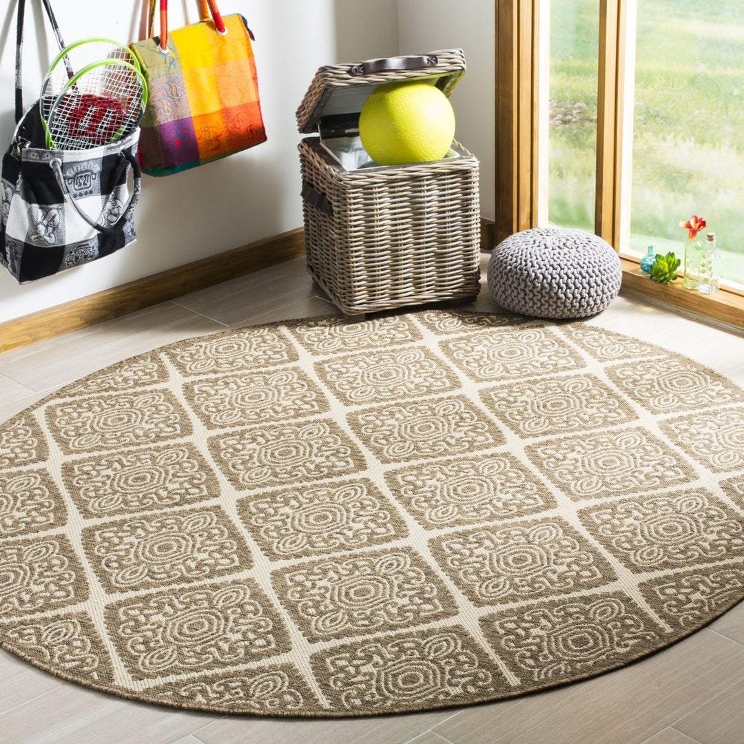 SAFAVIEH Outdoor LND132C Linden Collection Cream / Beige Rug Image 2